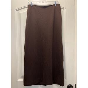 NWT First Issue‎ Women’s Pattern Mix Knit Pull On Dress Maxi Skirt Size M Brown